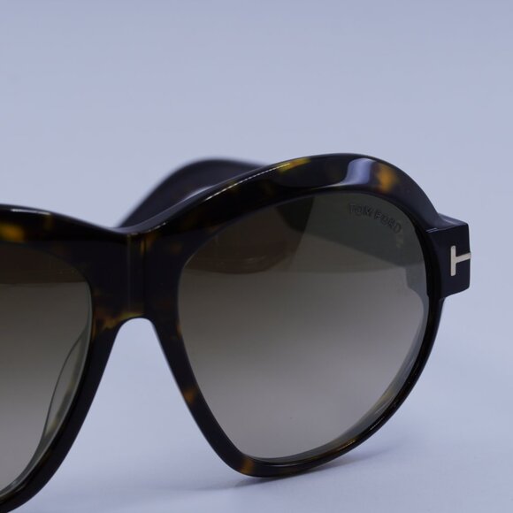 Tom Ford FT1113 52G Inger Sunglasses Dark Havana Round Frame,Brown Mirror Lenses - Picture 5 of 10